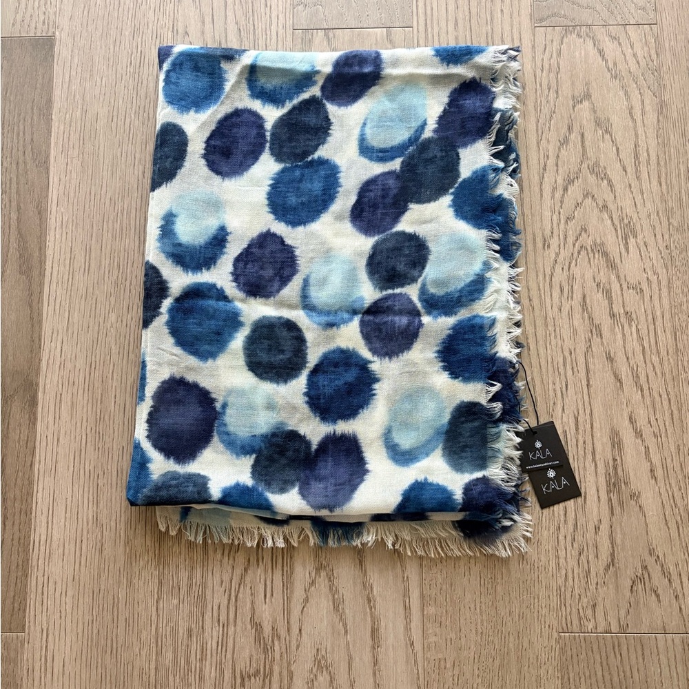 Kala Blue Polka Dot Scarf Wrap
